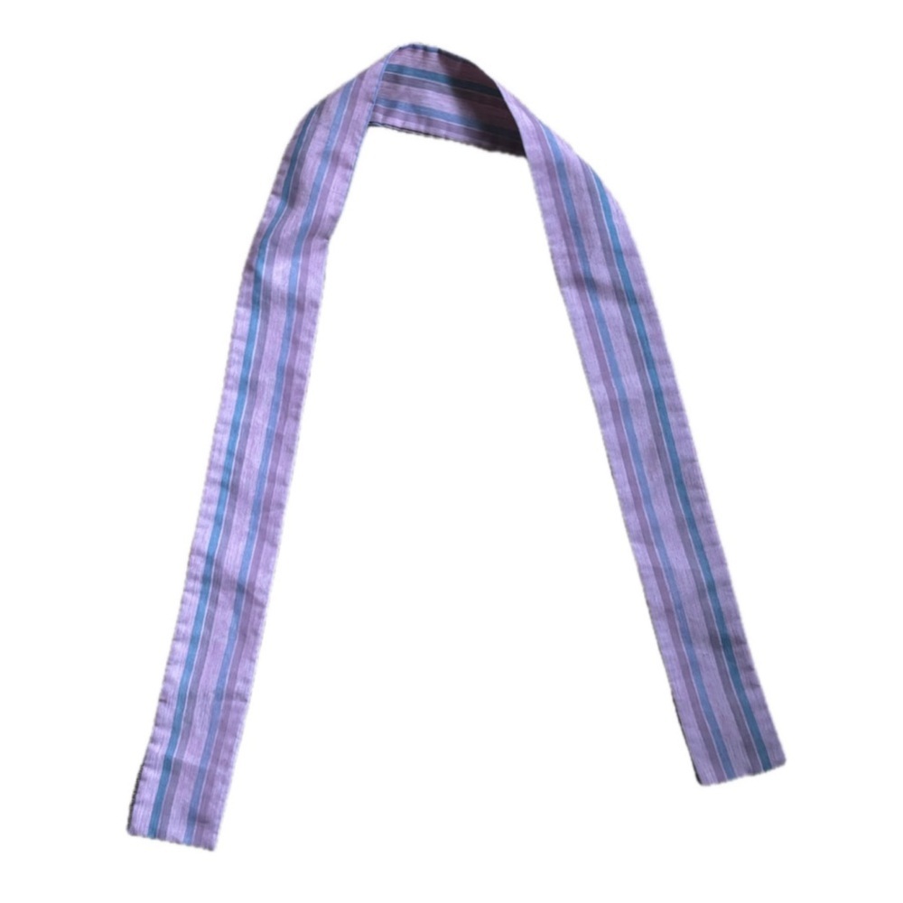 Light Purple Blue Striped Sash Scarf Headscarf Fabric Belt Hippie Boho Gogo Mod